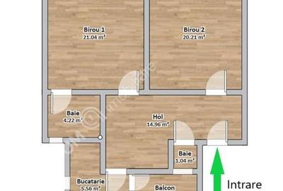 Spatiu birou decomandat cu 2 camere 2 bai balcon parcare Central Sibiu - 3