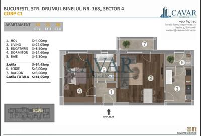 Apartament cu 2 camere în Măgurele