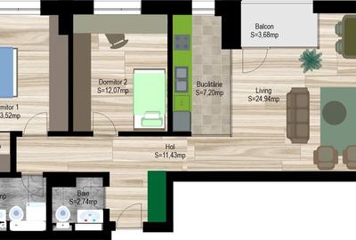 Apartament cu 3 camere decomandat în Nazărioaia - 1