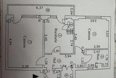 Apartament cu 2 camere decomandat în Central