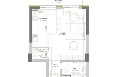 Apartament cu 2 camere în Astra