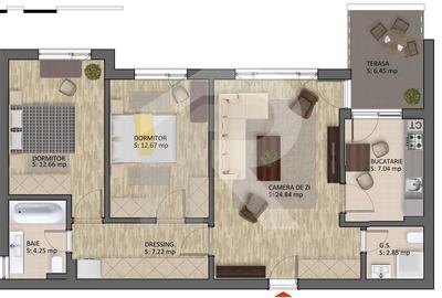 Apartament  3 Camere 77 mp utili 2 Locuri de Parcare Greenfield Residence - 12