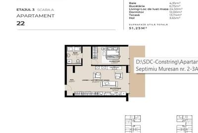 Apartament cu 2 camere semidecomandat în Semicentral