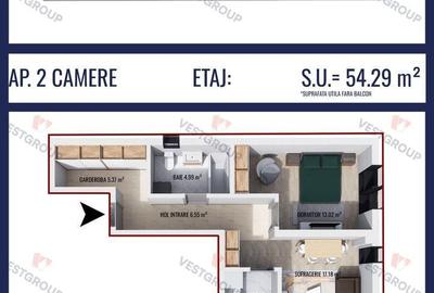 Apartament cu 2 camere în Roșu - 2