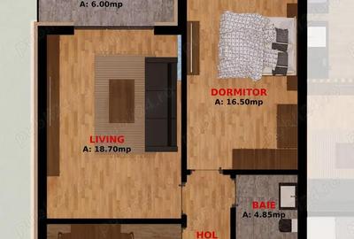 Apartament cu 2 camere decomandat în Dobroești