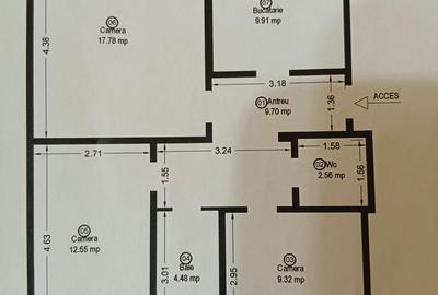 Apartament cu 3 camere decomandat în Confecții