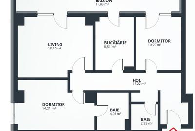 Apartament cu 3 camere decomandat în Tătărași - 19