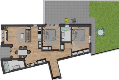 Apartamente semifinisate de 2/3 camere, la 2 minute de VIvo Mall - 12