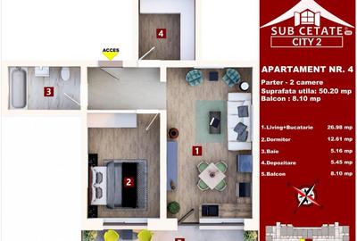 Studio de vanzare,suprafata generoasa - Direct Dezvoltator - Subcetate - 6