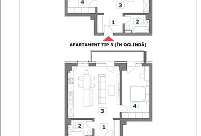 Apartament 2 camere, 61 mp, bloc nou Bucium, parcare subterana - 2