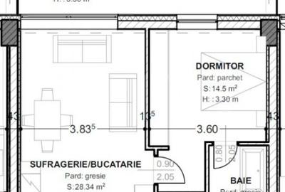 Apartament cu 2 camere semidecomandat în Central