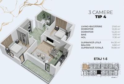 Apartament 3 camere-Acces Metrou Berceni-Incalzire in pardoseala - 8