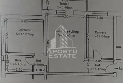 Apartament cu 3 camere semidecomandat, mobilat în Giroc - 3
