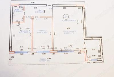 Apartament cu 3 camere, 71 mp, etaj 1, generos, zona Lazaret - 12