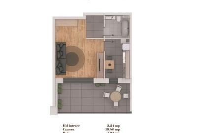 Apartament 1 cameră în ansamblu NZEB, 34+17 mp, de la dezvoltator Apartament 1 cameră în ansamblu NZEB, 34+17 mp, de la dezvoltator - 2
