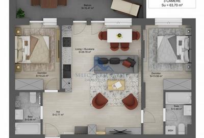 Apartament cu 3 camere decomandat în Șelimbăr - 1