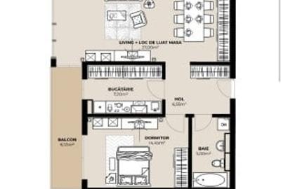 Apartamente cu 2 camere in ansamblu rezidential nou 50.85-62.2mp utili - 2