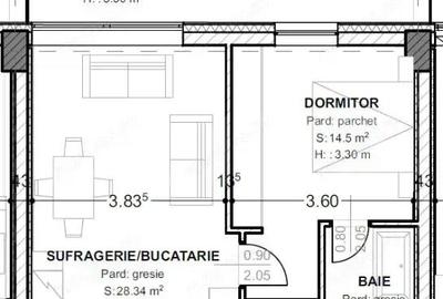 Apartament cu 2 camere semidecomandat în Central
