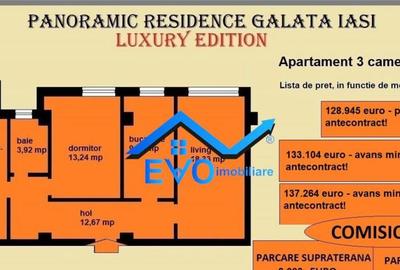 Apartament 3 camere, 83,19 mp, decomandat, de in Galata Ias - 2