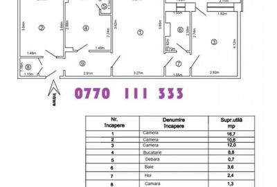 Apartament cu 3 camere semidecomandat în Hipodrom