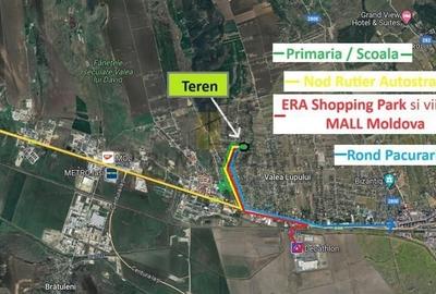 Teren ideal pentru investitie.Valea Lupului -Mall Moldova, 0% Comision - 10