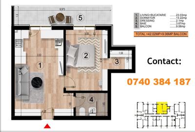 Apartament tip Studio 51mpu - Metrou Berceni M2 - Acte GATA - Bloc nou - 2