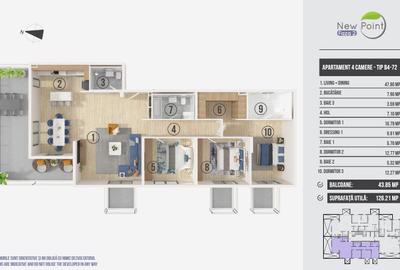 Penthouse cu 4 camere decomandat în Pipera - 11