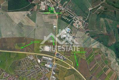 Teren dezvoltare industriala, hala, showroom cu access din Dn14