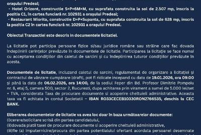 LICITATIE PUBLICA PENTRU VANZAREA HOTELULUI "ORIZONT" PREDEAL - 4