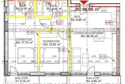 Apartament cu 3 camere semidecomandat în Titan - 10