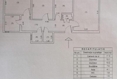 Dristor -3camere centrala proprie- decomandat -bloc 1984 - 9