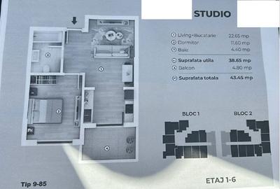 Apartament cu 2 camere în Central