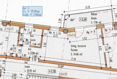 Apartamente cu 3 camere 59.49 mp, zona Marasti