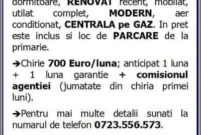 Capitol, decomandat, 3 camere, mobilat, gaze, etaj 1, inchirieri Constanta - 10