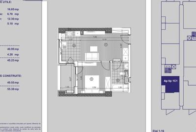Apartament cu 2 camere în Torontalului