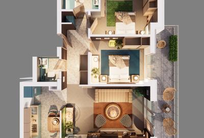 Apartament cu 3 camere decomandat în Romanești - 2