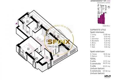 Trei camere, direct dezvoltator, 0% comision, constructie 2024, terasa 19 mp - 2