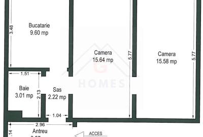 Apartament cu 2 camere semidecomandat, mobilat în Complex Studențesc - 3