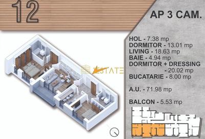 Unirii | Nerva Traian | Apartament 3 camere, etaj 3, 82mp | An 2025 - 2