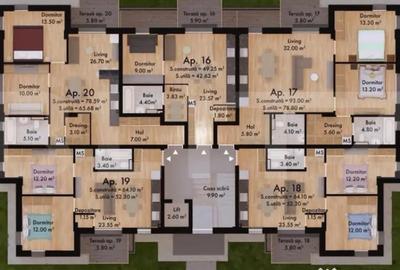 Apartament cu 2 camere semidecomandat în Micro 17 - 2