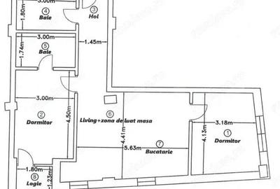 Apartament cu 3 camere semidecomandat în Central - 2