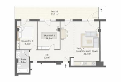 Apartament cu 3 camere în Central - 4