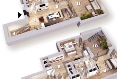 AVIATORILOR | APARTAMENT 3 CAMERE TIP DUPLEX | COMPLET MOBILAT - 4
