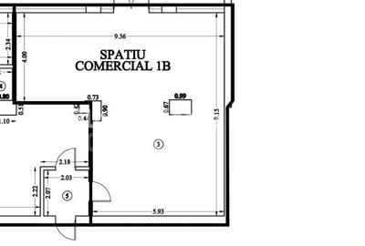 Spatiu Comercial 67 MP | City Nord Tunari | Front stradal 9,36M - 3