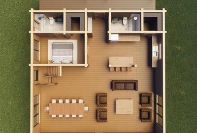 CASA LA MUNTE  LEMN MASIV DE LUX DIN LEMN DE VANZARE cu finalizare in 3 luni, pe - 2