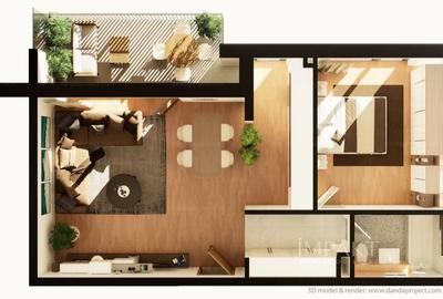 Apartament cu 2 camere semidecomandat în Între Lacuri - 1