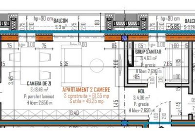 Apartament 2 camere, 49mp, bloc nou, zona Regal, Baciu