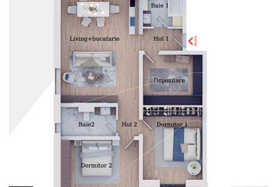 Apartament cu 3 camere în Torontalului - 3