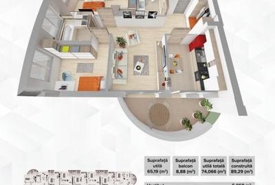Apartament cu 3 camere decomandat în Decebal