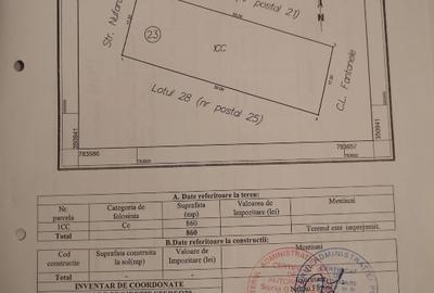 Teren Construcții intravilan de 860 mp, în Fântânele - 1
